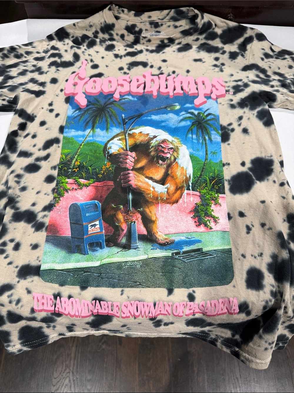 Goosebumps Tie-Dye Short Sleeve Tee - Black & Cream